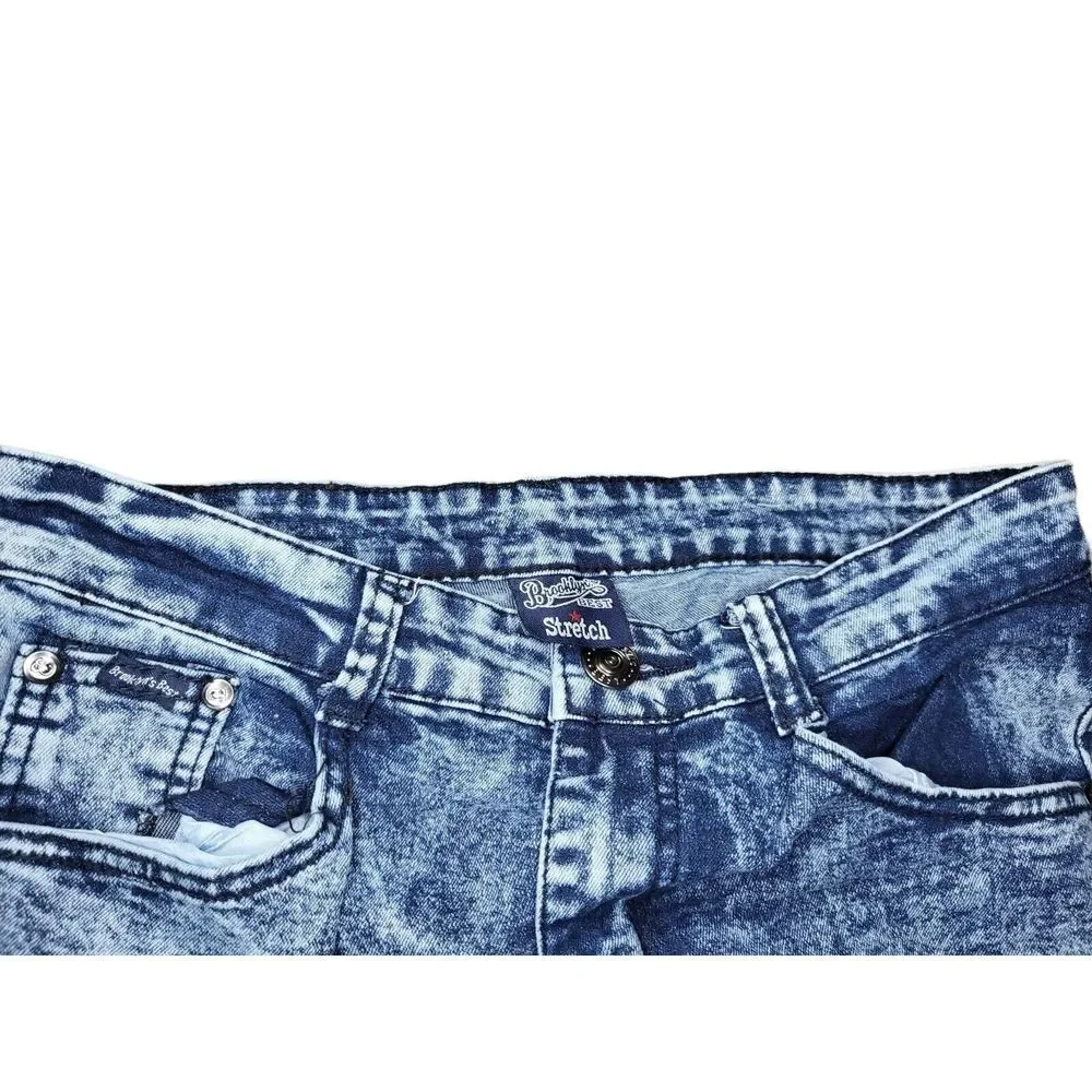 Brooklyn Best Jeans Youth Sz 18 XXL Acid Wash Stretch Blue Denim Straight Leg‎
